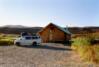 Cabin and van at Tangle Lakes